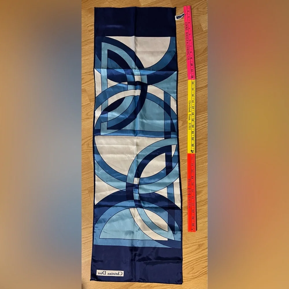 Christian Dior blue scarf. Made in Japan. Designer.
